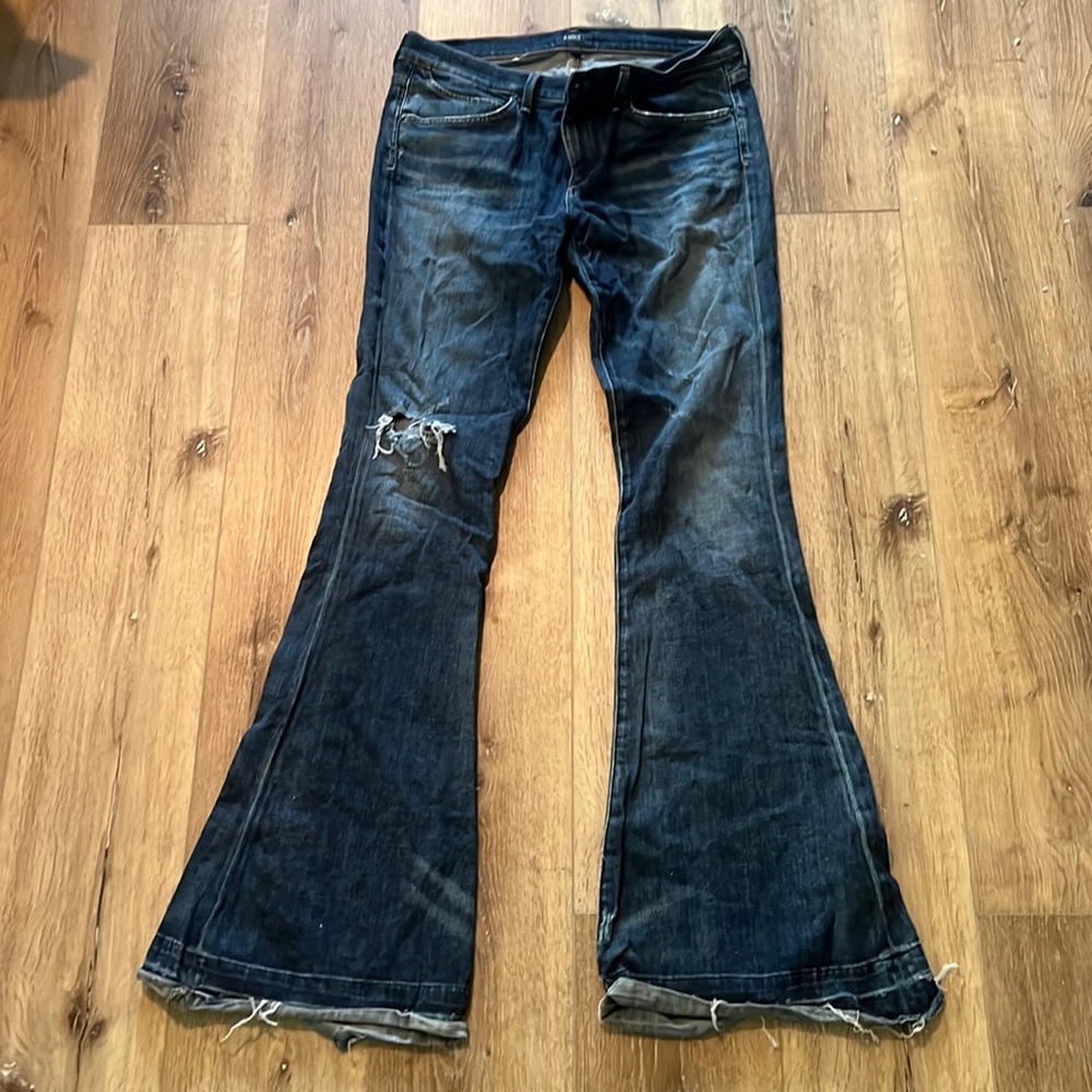 Agolde Madison 70's Flare Petite in Starwood Distressed